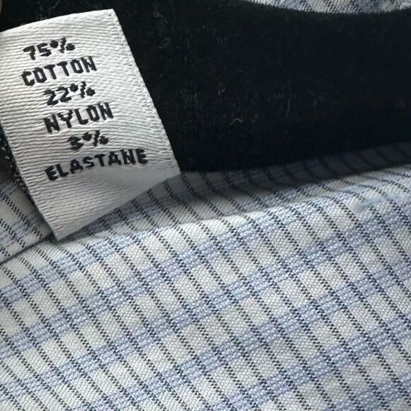 Calvin Klein Shirt Mens XL 17-17.5 34-35 X Extra Slim Fit Check Button Up Blue - Picture 8 of 11